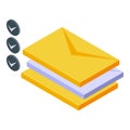 Task schedule mail read icon, isometric style