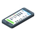 Task schedule smartphone icon, isometric style