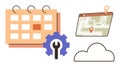 Task Scheduling with Tools, Location Mapping, and Cloud Integration for Efficient Workflow Royalty Free Stock Photo