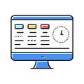 tasks on computer screen color icon vector illustration Royalty Free Stock Photo