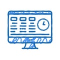 tasks on computer screen icon doodle illustration Royalty Free Stock Photo