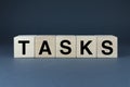 Tasks Cubes form the word Tasks