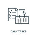 Daily Tasks icon. Line style symbol from productivity icon collection. Daily Tasks creative element for logo