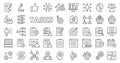 Tasks icons in line design. Tasking, to do, planing, business, duty, project, manager, report, list, check, plan, check