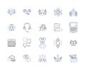 Tasks and missions line icons collection. Mission, Goal, Responsibility, Assignment, Duty, Chore, Errand vector and