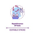 Tasks repetitiveness concept icon