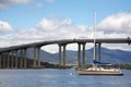 Tasman Bridge in Hobart city Royalty Free Stock Photo