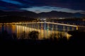 Tasman Bridge at night Royalty Free Stock Photo