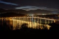 Tasman Bridge at night Royalty Free Stock Photo