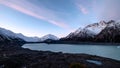 Tasman glacier lake landscape in Canterbury, New Zealand Royalty Free Stock Photo