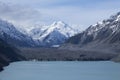 Tasman Glacier and Tasman Lake in New Zealand Royalty Free Stock Photo