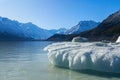 An iceberg floating in Tasman Lake, Mount Cook National Park, New Zealand