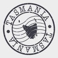 Tasmania Australia Stamp Postal. A Map Silhouette Seal. Passport Round Design. Vector Icon Design Retro Travel.