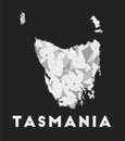 Tasmania - communication network map of island. Royalty Free Stock Photo