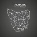 Tasmania black mosaic vector triangle outline map