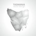 Tasmania polygonal triangle grey and silver vector map