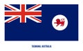 Tasmania Tas Flag Vector Illustration on White Background. States Flag of Australia