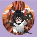 tasmanian devil caveman. Vector illustration decorative design Royalty Free Stock Photo