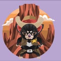 tasmanian devil cowboy. Vector illustration decorative design Royalty Free Stock Photo