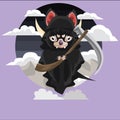 tasmanian devil grim reaper. Vector illustration decorative design Royalty Free Stock Photo