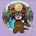 tasmanian devil miner. Vector illustration decorative design Royalty Free Stock Photo