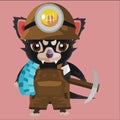 tasmanian devil miner. Vector illustration decorative design Royalty Free Stock Photo