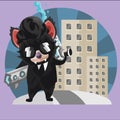 tasmanian devil secret agent. Vector illustration decorative design Royalty Free Stock Photo