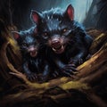 Tasmanian Devils Royalty Free Stock Photo