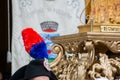 the tassel of a italian carabineer high uniform on blur background