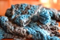 Tassel on warm crochet scarf