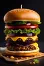 Ai Generative Taste the Classic Perfection of Our Fast Food Cheese Burger Royalty Free Stock Photo