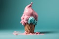 art blue concept cream pink summer ice ice cloud dessert cream. Generative AI.