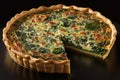 Taste The Delicious Combination Of Spinach Quiche. Generative AI