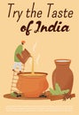 Taste of India poster flat vector template