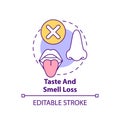 Taste and smell loss concept icon