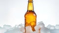 Taste the Subzero Sensation of a Beer Bottle Enveloped in Ice. Generative AI Royalty Free Stock Photo