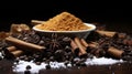 Taste Temptations. The Sweet Interplay of Coffee Beans and Cinnamon Stick. Generative AI