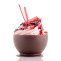 Strawberry and chocolate pastry mousse Royalty Free Stock Photo