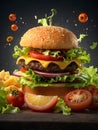 The Tastiest Hamburger generative AI Royalty Free Stock Photo