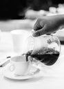 Tasting Coffee, Coffee tasting glasses in a coffee shop