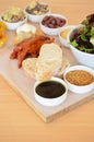 Tasting platter of various foods