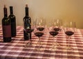 Tasting of red grape wine. Royalty Free Stock Photo