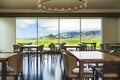 The tasting room at the winery, a gorgeous modern space with windows looking out across the vineyards. Vineyards in California