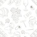 Tasting wine icons pattern