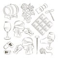 Tasting wine icons Royalty Free Stock Photo