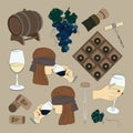 Tasting wine icons Royalty Free Stock Photo