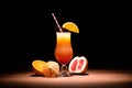 tasty alcohol drink with orange juice