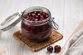 Making cherry jam at home. Royalty Free Stock Photo