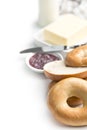 Tasty bagels and jam Royalty Free Stock Photo