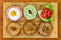 Tasty bagels prepared for a picnic